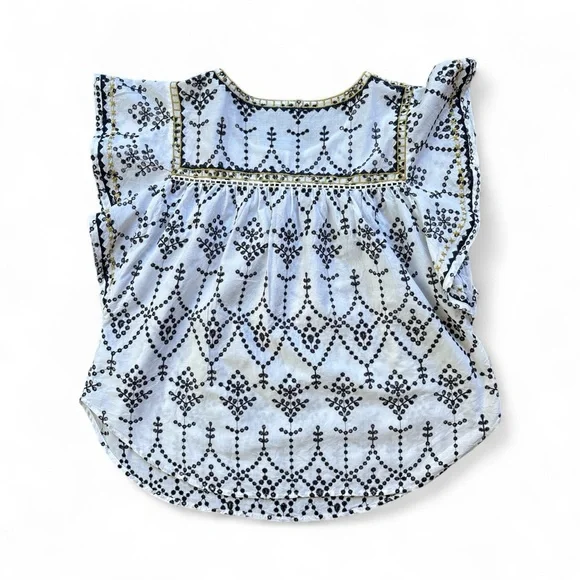 J. Crew White and Black Embroidered Blouse - Picture 4 of 5